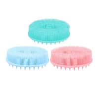GLEAVI 3 Pezzi Spazzola da Bagno per Neonati in Silicone, Spazzola Doccia, Lavaggio Delicato e Sicuro dei Chioma,