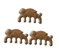 GLEAVI 3 Pz Pettine Da Massaggio in Legno Di Sandalo Verde Strumento Massaggiatore Facciale Nessun Pettine Statico Pettine Per Barba Mancare Multifunzione Di Legno Spazzola Per