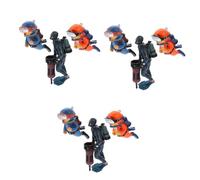 GLEAVI 3 Set Decorazione Acquario Impostore Ornamento del Subacqueo del Serbatoio di Pesce Subacqueo Galleggiante per Acquario Tuffatore del Fumetto Adorna Resina 3 Pezzi*3