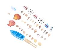 GLEAVI 38 Pezzi di Barca A Vela Terrario Ornamenti per Acquario Mini di Barca Ornamenti Nautici in Resina Decorazioni per La Casa Decorazioni per Torte Ornamenti