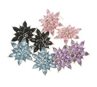 GLEAVI 4 Paia Orecchini a Bottone in Zircone Multistrato a Forma di Fiore Orecchini Pendenti da Donna Leggeri e Lucenti Accessori Eleganti per Matrimoni Feste e Occasioni Formali