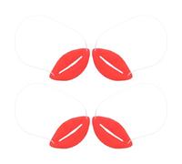 GLEAVI 4 Pezzi Maschera Bocca Finta Happyami Naso Cigolante Da Clown Muso Di Maiale Della Lingua Bocca Di Salsiccia Del Fumetto Finta Salsiccia Nasone Emulsione Rosso