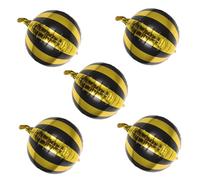 GLEAVI 5 di Compleanno a in Pellicola e Alluminio Rotondi di Strisce Palloncini Nero, Resistenti Eleganti, come Decorazioni e Foto per Feste Bambina