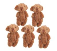 GLEAVI 5 Pezzi Giocattoli orsacchiotti simulati orso di peluche arredamento borsa portachiavi bomboniere per la doccia piccola bambola orsetti animali di peluche mini peluche sfusi Caffè