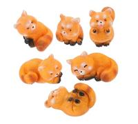 GLEAVI 6 Pezzi bambola panda rossa orso figura arredamento minuscolo Miniature statua animale in resina Figurina animale giocattolo animale in miniatura cucciolo giocattolo