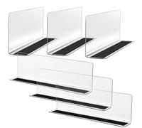 GLEAVI 6 Pezzi Divisori per Scaffali in Plastica con Striscia Magnetica Separatore per Supermercati e Negozi Organizer per Mensole per Ottimizzare Spazi Organizzazione Prodotti