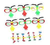 GLEAVI 6 Pezzi Occhiali Divertenti Impostore Naso Da Pagliaccio Di Carnevale Guidato Divertente Puntello Sinistro Occhiali Da Sole Ragazzo Cartone Animato Pazzo Abs