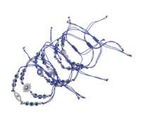 GLEAVI 6pezzi Bracciale Anti-malocchio per Donna con Perline Distanziatrici e Ciondolo di Perle Corda Regolabile e Filo di Perline Protezione Simbolica e Stile Moderno