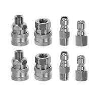 GLEAVI 8 adattatori per tubi flessibili a sgancio rapido in acciaio inossidabile NPT 1/4 3/8 pollici Raccordi Connettore per tubi dell'acqua ad alta pressione per idropulitrice