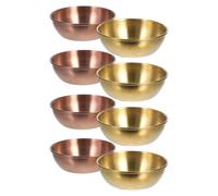 GLEAVI 8 pezzi di piatti in acciaio inossidabile per salse: piccoli piatti individuali in ramekin per condimenti, ingredienti per ristoranti, antipasti, ciotole rotonde per sushi