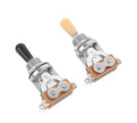 GLEAVI Accessori per Chitarra Elettrica 2 Pezzi Interruttore a 3 Vie in Metallo con Manopole Nere e Beige Controllo Elettronico del Basso per Cablaggio Attivo Adatto per Esibizioni