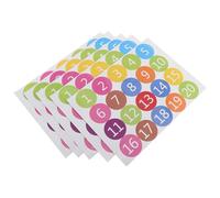 GLEAVI Adesivi Numerici Rotondi Colorati 5 Fogli in Pvc Autoadesivi e Rimovibili, Etichette Numerate Impermeabili per Buste, Regali e Decorazioni