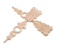 GLEAVI Applique in Legno Intagliato 2 Pezzi, Decorazioni per Mobili e Porte, Modanature in Legno Massello per Interni Classici e Rustici