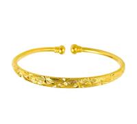 GLEAVI Braccialetto da Donna in Ottone Placcato Oro a Bocca Aperta, Braccialetto Femminile Semplice e Ispessito Stile Respiro, Gioiello Elegante per Matrimoni e Regali Speciali