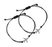 GLEAVI Bracciali da Uomo e Donna a Forma di Aereo Set 2 Pezzi Cordino Intrecciato Regolabile Accessori per Braccialetti dell'Amicizia per Viaggi e Occasioni Speciali