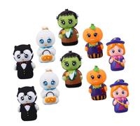 GLEAVI Burattini da Dito Halloween 10 Pezzi in Pvc Morbido e Leggero, Giocattoli Interattivi per Sviluppo Creatività e Destrezza, Marionette da Dito per Raccontare Storie a Scuola