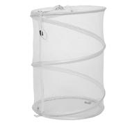 GLEAVI Cesto portabiancheria pieghevole Traspirante cestino portaoggetti in rete stringa cesto per vestiti in rete cesto porta piega bidone Panno in poliestere bianca