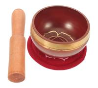 GLEAVI Ciotola Tibetana Multicolore in Metallo e Legno, con Cuscino e Bacchetta, Mini Formato Portatile, per Yoga, Meditazione e Sound Therapy, Accessorio Decorativo per Casa