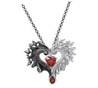 GLEAVI Collana Ciondolo Cuore con Decorazione Angelica in Lega Resistente Regalo Natale e Anniversario per Fidanzata e Moglie Gioiello Decorativo Quotidiano per Donna