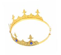 GLEAVI copricapo maschio Rinascimento Cosplay accessori rinascimentali uomo del re del ballo di fine anno del re medievale compleanno reale Lega di zinco Blue
