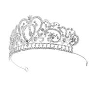 GLEAVI Corona da Donna Raffinata Argento Cristalli di Strass Leggeri e Luminosi, Accessorio per Chioma per Cerimonie e Matrimoni