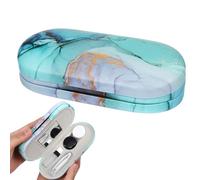 GLEAVI Custodia Portatile Doppio Scomparto per Occhiali e Lenti a Contatto Scatola Resistente All’Usura Design Compatto per Viaggi e Uso Quotidiano