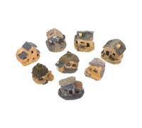 GLEAVI Decorazioni per Esterni in Resina 8 Pezzi Mini Case del Villaggio Micro Paesaggio Casa delle Fate Ornamenti Compatti per Giardino, Balcone e Cortile