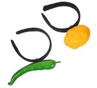 GLEAVI Fasce per Chioma Creative 2 Pezzi a Forma di Peperoncino e Patata in Plastica e Resina, Comode e Originali per Donne e Ragazze a Feste a Tema Halloween