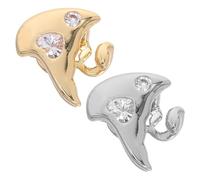 GLEAVI Fermagli per Denti Hip Hop 2 Pezzi Zircone a Cuore Griglie Finte in Metallo per Cosplay e Feste Accessori Bocca Unisex per Look Rapper e Costumi