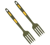 GLEAVI Forchette da Cucina Sicura e Comoda in Silicone Resistente al Calore 2 Pezzi, Forchetta Ergonomica Verde per Insalate e Pasta