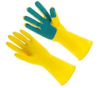 GLEAVI Guanti in Lattice per Lavare i Piatti Paglietta Integrata Impermeabili e Resistenti all’Olio Taglia M Riutilizzabili per Pulizia Cucina Lavaggio Auto e Lavori Domestici