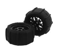GLEAVI Kit di 2 Pneumatici in Gomma e Plastico per Auto Rc Compatibili Vari Telai, Massima Aderenza per Sabbia e Fuoristrada, Ruote per Camion Radiocomandati