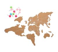 GLEAVI Mappa World Map in Legno Autoadesiva e Decorativa con Design Unico, Bacheca in Sughero per Wall Decoration e Home con Funzione Can Be Freely Spliced Colore Casuale