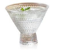 GLEAVI Martini in Vetro con Martellato Bicchiere Decorativo per Cocktail e Vino Trasparente e Facile da per Bar e Ristoranti