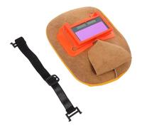 GLEAVI Maschera per Saldatura in Pelle di Mucca con Lente Protettiva Scudo per Saldatore Leggero e Resistente Coprimaschera per Saldatura ad Uso Professionale per Protezione Occhi