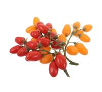 GLEAVI Mazzo di Pomodorini Finti Realistici a 2 Corde, Frutta Artificiale Decorativa Rossa e Gialla per Arredamento Casa, Accessorio Fotografico Leggero e Resistente per Uso Tutto L’Anno