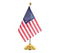 GLEAVI Mini Bandiera Americana da Tavolo in Poliestere con Base Robusta in Ferro, Resistente e Vivace, per Sale Riunioni e Conferenze Professionali