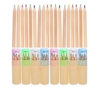 GLEAVI Mini Matite Colorate per Back To School Party e Disegno in Aula 16 Set con Temperino Incorporato in Legno Colori Vivaci in Tubo Portatile per Ragazzo Ragazza