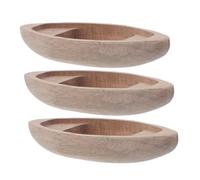 GLEAVI Modelli di Barche in Legno Miniatura Decorativi, 3 Pezzi di Canoe Artigianali in Legno Non Finite, Ornamenti Nautici da Tavolo per Casa, Ufficio e Paesaggi Marini