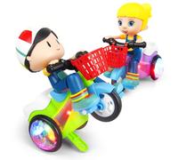 GLEAVI Moto Giocattolo per Ragazzo Ragazza da Cross Luci, Bicicletta Giocattolo Resistente per Giochi all'Aperto e Interattivi Colore Casuale