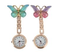 GLEAVI Orologio da Infermiera a Farfalla 2 Pezzi Orologio da Tasca da Donna Resistente e Pratico Design Elegante e Facile da Leggere Adatto per Studenti e Uso Medico