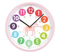 GLEAVI Orologio Da Parete Analogico Per Ragazzo Ragazza Numeri Colorati e Silenzioso Decorazione Didattica Per Aula o Cameretta