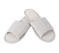 GLEAVI Pantofole in Cotone Antiscivolo Suola Spessa a Righe Sottili, Ciabatte da Interno Leggere e Traspiranti per Uso Domestico Quattro Stagioni, Calzature Comode per Donna Taglia 43-44 Caffè