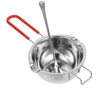 GLEAVI Pentole per Sciogliere Cera e Cioccolato in Acciaio Cucchiaio per Mescolare e Manico Antiscottatura Resistente Alte Temperature Uso Multifunzione per Cottura e Colore Casuale