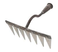 GLEAVI Piccolo Rastrello da Giardino Manuale 7 Denti in Acciaio Resistente, Attrezzo per Dissodare e Rimuovere Erbacce, Mini Rastrello per Giardinaggio e Cura Orto Quotidiana