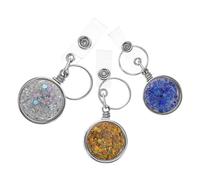 GLEAVI Porta Badge Retrattile con Strass UV Galvanizzato, Set da 3 Pezzi con Clip Girevole e Supporto Resistente, Porta Badge Infermieristici Elegante per Insegnanti, Studenti e