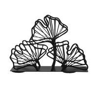 GLEAVI Porta tovaglioli: elegante porta tovaglioli in metallo con foglie di ginkgo - organizer verticale per tovaglioli per tavolo da pranzo moderno e piano di lavoro della cucina