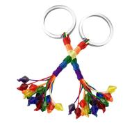 GLEAVI Portachiavi Nappa Arcobaleno 2 Pezzi Ciondolo Pride Bisessuale Colorato Decorazione Leggera per Chiavi e Zaino Accessorio Unisex per Uso Quotidiano