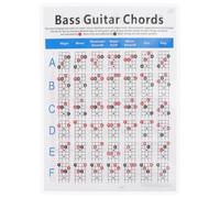 GLEAVI Poster Accordi per Chitarra e Basso Elettrico Guida Pratica Schema Accordi su Carta Patinata Resistente per Principianti e Musicisti Supporto Didattico per Esercizi e Studio