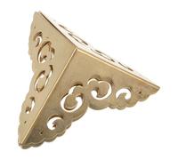GLEAVI Protezioni Angolari Triangolari in Ottone 4,5 Cm Set 4 Pezzi Paraspigoli per Mobili Vintage, Rinforzo Angoli per Casse e Tavolini, Protezione Bordi in Metallo per Arredi in Legno